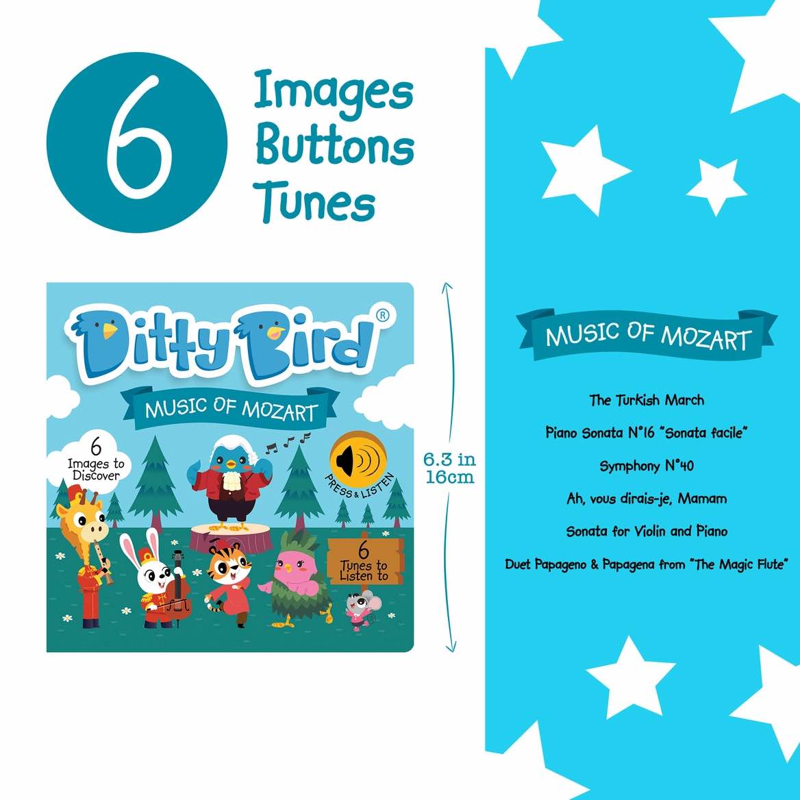 Ditty Bird Musical Book : Music of Mozart | Classical Music-3