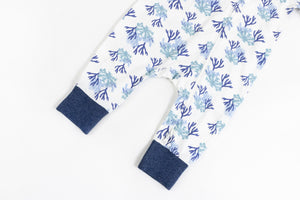 Nest Designs Bamboo Jersey One-Piece Zip Footless Sleeper - Blue Reef-2