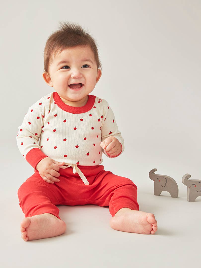 加拿大Sapling Child Apple Long Sleeve Bodysuit-有机棉华夫系列-1