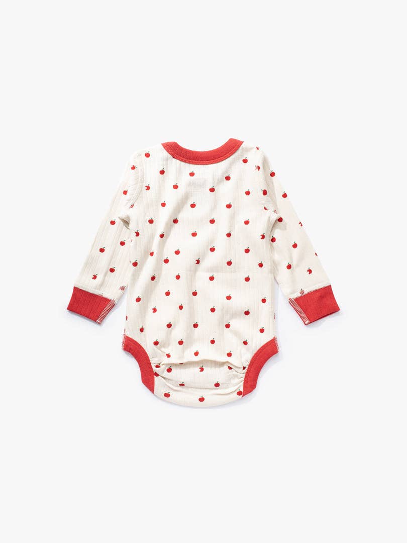加拿大Sapling Child Apple Long Sleeve Bodysuit-有机棉华夫系列-3