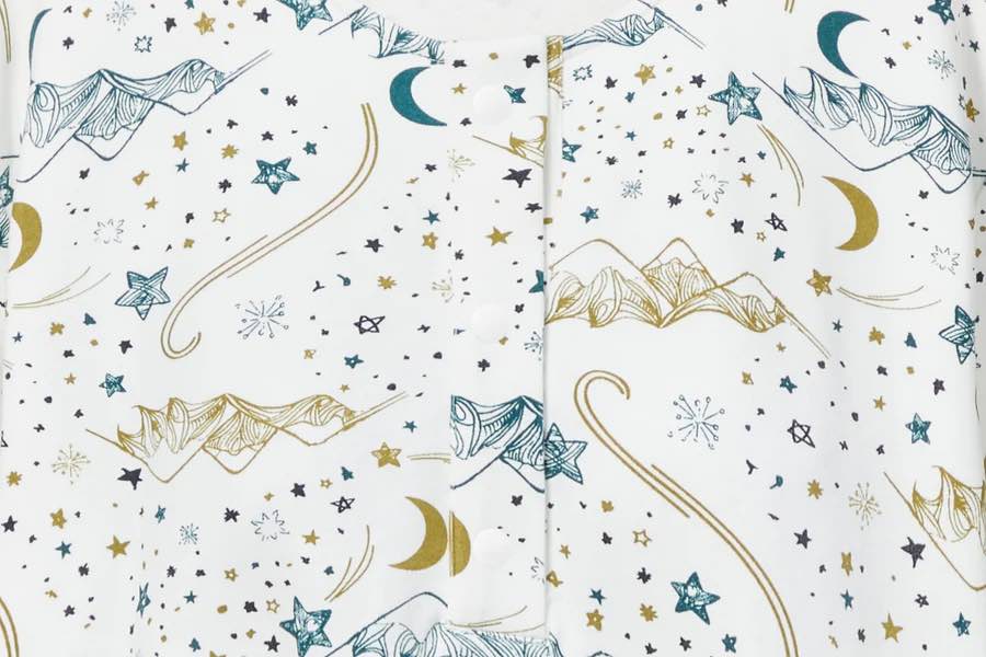 Nest Designs Womens Organic Cotton Long Sleeve Nursing PJ Set - Stars White-3
