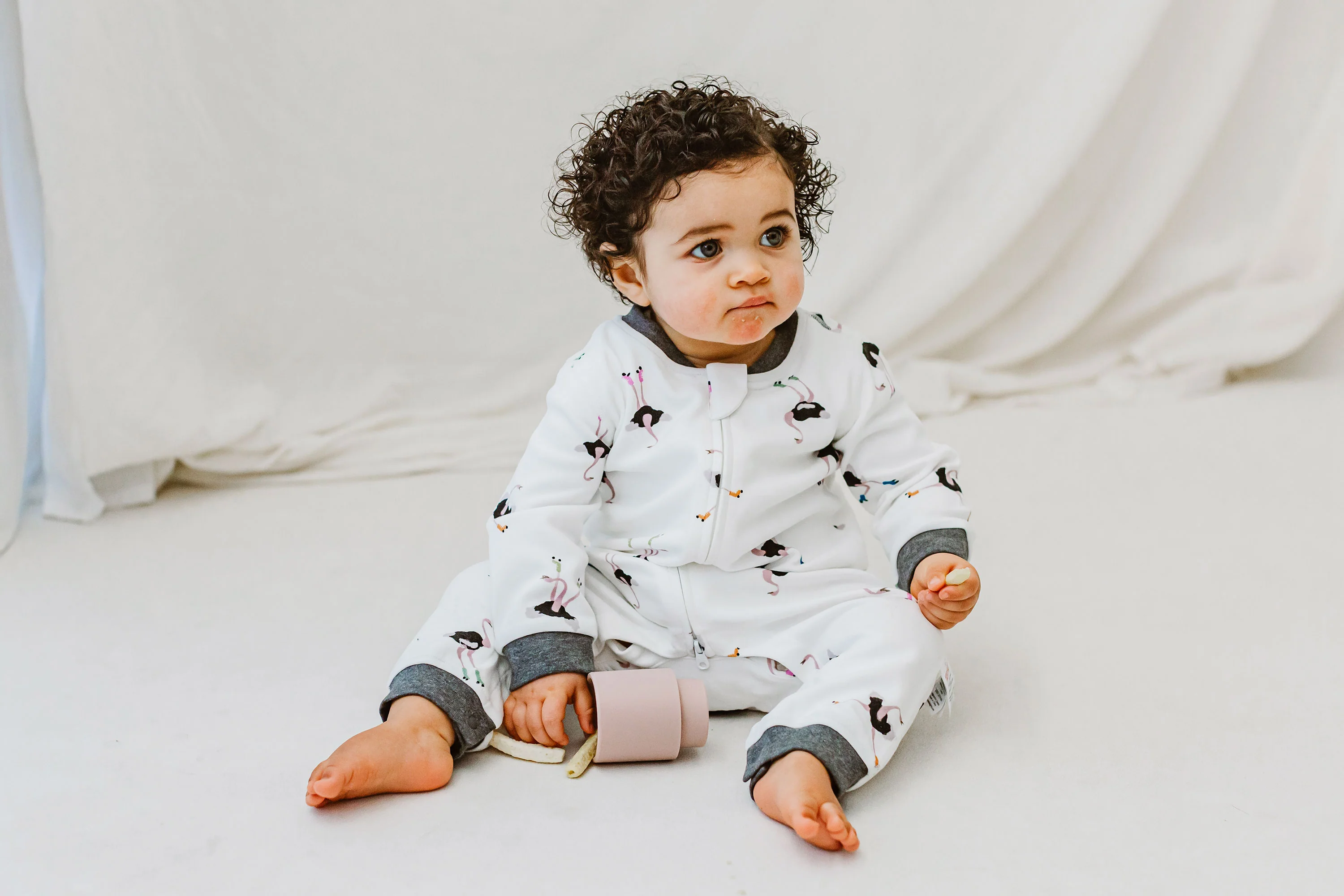 Nest Designs Organic Cotton Long Sleeve Romper - Lets Roll! -1