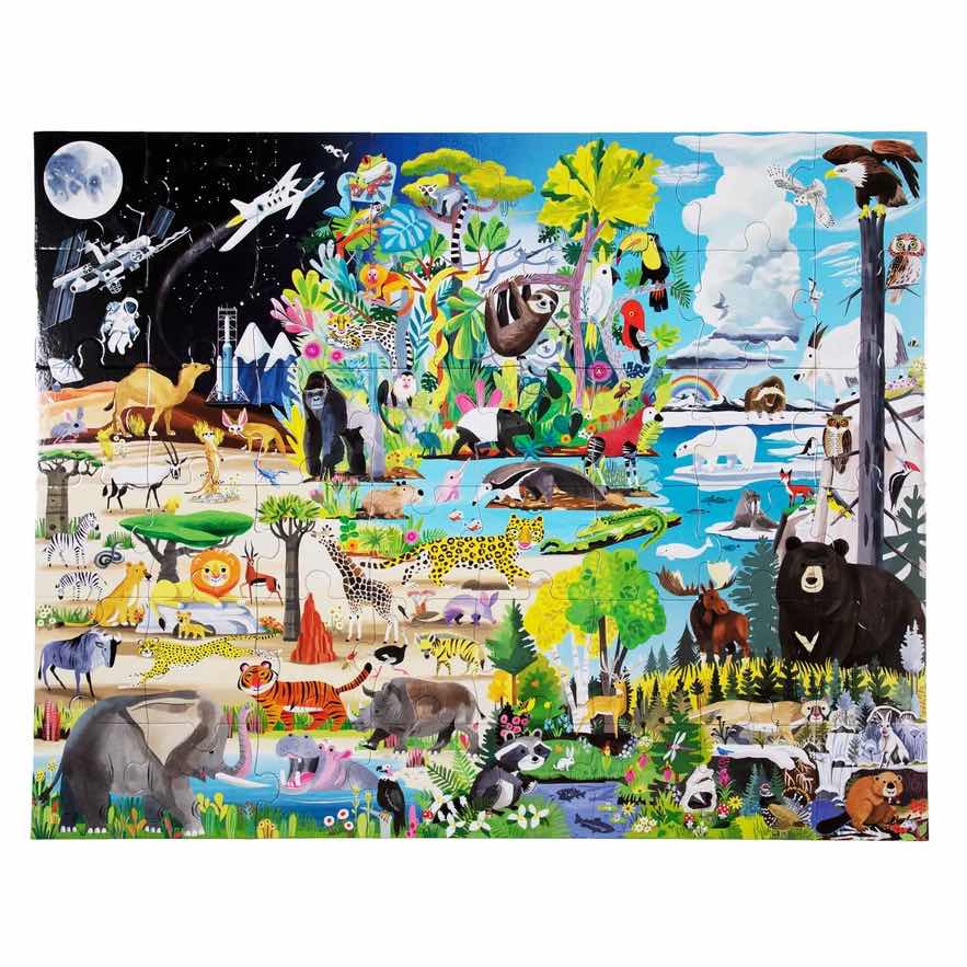 美国eeBoo绝美插画拼图 Within the Biome 48 Piece Giant Puzzle儿童大颗粒拼图-1